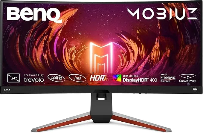 BenQ Mobiuz EX3415R, monitor gaming de 34 pulgadas, vista frontal