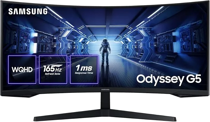 Samsung Odyssey G5 G55T, monitor gaming de 34 pulgadas, vista frontal