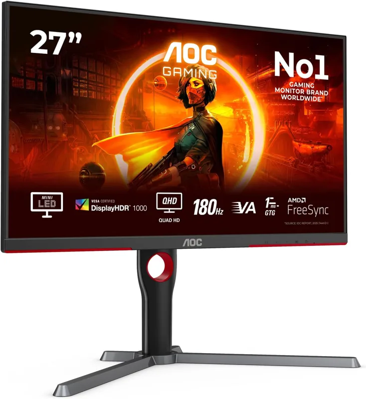 AOC Q27G3XMN, el monitor mejor valorado de 2026, vista frontal